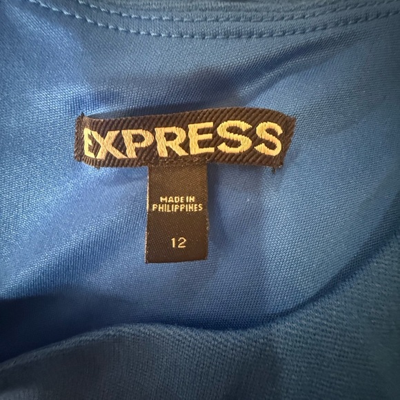 Express Blue Sheath Mini Dress Cap Sleeve - Picture 6 of 6